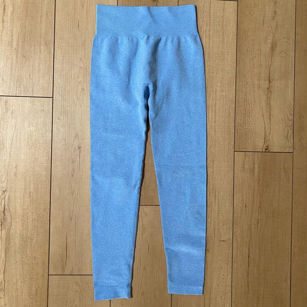 Blue Seamless High-Waist Yoga Leggings | Size M | Sculpt & Stretch Fit - Picture 7 of 7
